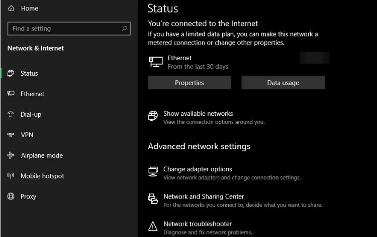 راجع إعدادات IP على نظام التشغيل Windows 10