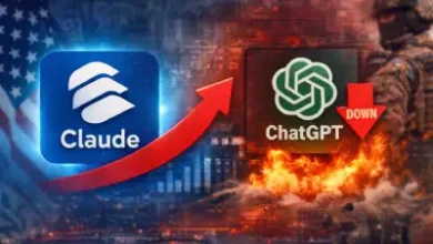 تطبيق كلود يحقق مليون تسجيل يوميًا متفوقًا على شات جي بي تي بعد أزمته الاخيره
